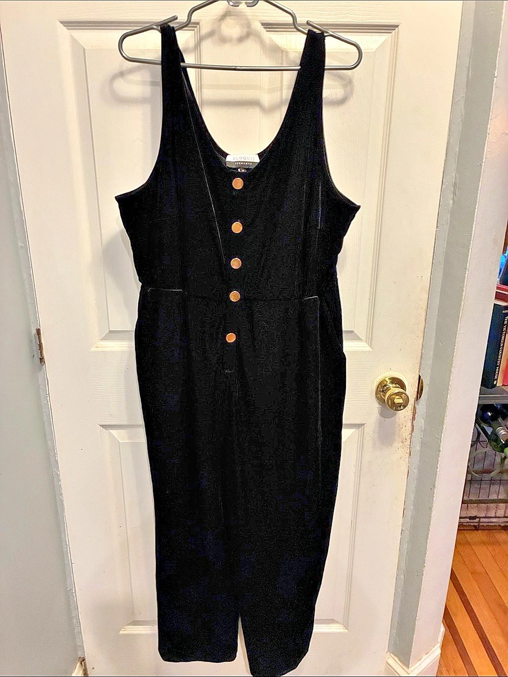 ELOQUII Black velvet Jumpsuit Size 16 Like New